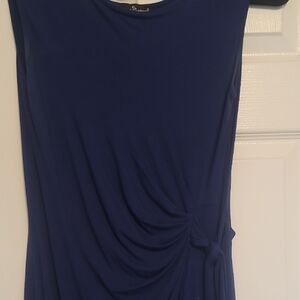 Mercer & Madison Navy Draped Blouse